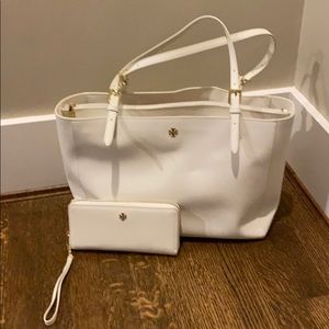 Tory Burch tote with matching wallet